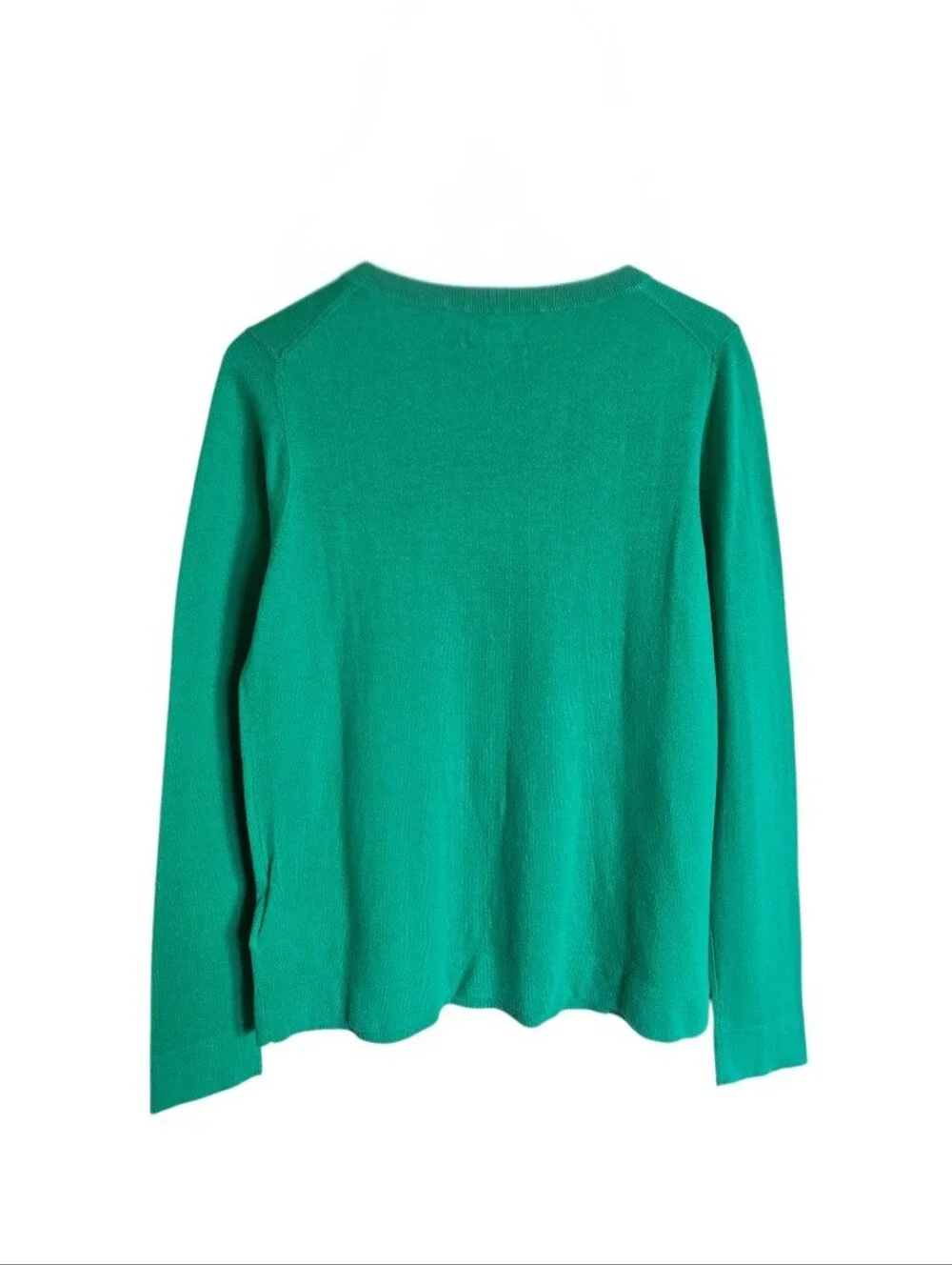J. Crew Teddie Women's Kelly Green Cotton- Knit Lightweight Crewneck Sweater M